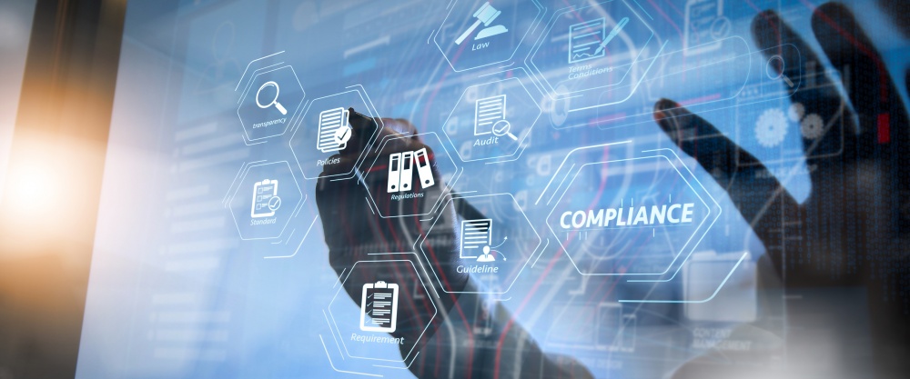 Information governance diagram linking policies and procedures to regulatory compliance